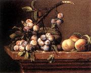 DUPUYS, Pierre Plums and Peaches on a Table dfg Norge oil painting reproduction